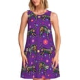 thumbnail image 1 of KLL cat skeletons and flowers Pattern Womens Summer Dresses 2025,Loose Round Neck Sleeveless Sundresses Tank Dresses with Pockets, 1 of 7