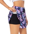thumbnail image 1 of KLL crystal Skull flower Pattern Shorts Women,Athletic Shorts High Waisted Running Shorts Pocket Sporty Short Gym Elastic Workout Shorts-XX-Large, 1 of 7