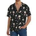 thumbnail image 1 of KLL cute Skull bone Print Men's Shirt Short Sleeve Button Down Summer Cuba Beach Shirts- XX-Large, 1 of 5