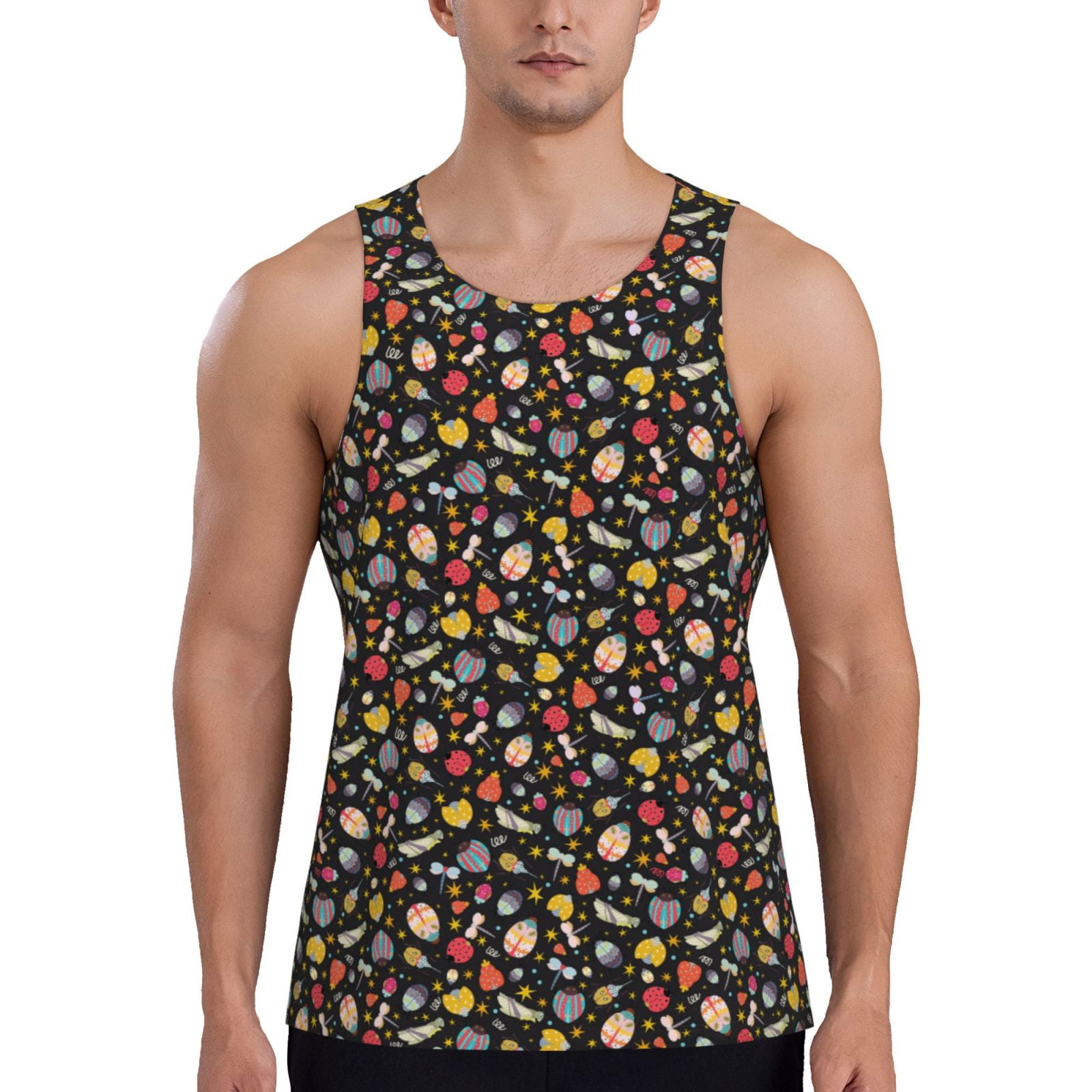 KLL cute insects Print Men's Muscle Gym Workout Stringer Tank Tops ...