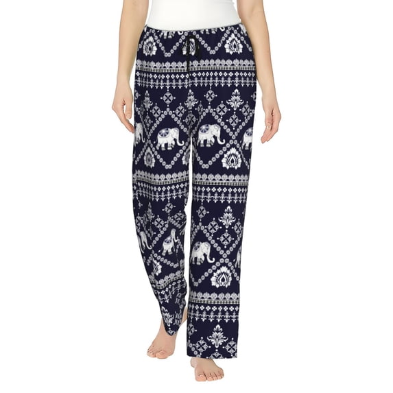 KLL elephants Womens Print Pajama Pants Soft Pajama Bottoms for Women Cozy Lounge Pants-Medium
