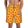 thumbnail image 1 of KLL fall retro maple leaf Men's Casual Summer Beach Shorts Hawaiian Shorts with Pockets-XX-Large, 1 of 5