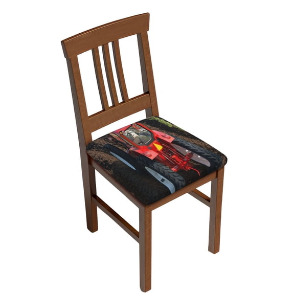KLL farm work Pattern Seat Covers for Dining Room Chairs,Washable Chair Seat Chair Covers Seat Protector-Two Pieces