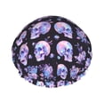 thumbnail image 1 of KLL flower Skull rose Pattern Shower Cap & Bath Cap for Women,Reversible Oversized Waterproof Shower Caps for all Hair Lengths,Elastic Reusable Bathing Hair Cap, 1 of 6
