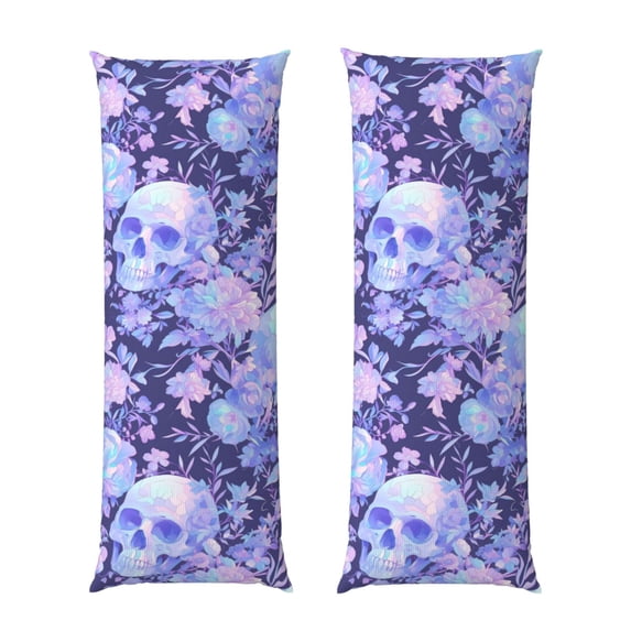 KLL flower crystal Skull Pattern Long Body Pillow Cover,20x60 Body Pillow Cases,Soft Brushed Microfiber Invisible Zipper Design-Pillow core not included