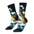 thumbnail image 1 of KLL green salmon fish Print Cool Socks Men's Women's Crew Socks Funny Crazy Novelty Stockings, 1 of 6