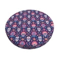thumbnail image 1 of KLL leaf flower Skull colorful Round Bar Chair Cushion Cover 12 inch ,Bar Stool Protector with Elastic, Soft Washable, 1 of 6