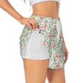 thumbnail image 1 of KLL leaves bows Pattern Shorts Women,Athletic Shorts High Waisted Running Shorts Pocket Sporty Short Gym Elastic Workout Shorts-X-Large, 1 of 7