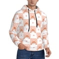 thumbnail image 1 of KLL love plaid fox Print Mens Hoodie Long Sleeve Casual Pullover Hooded Sweatshirt Fashion Drawstring Hoodies with Pocket-Large, 1 of 6