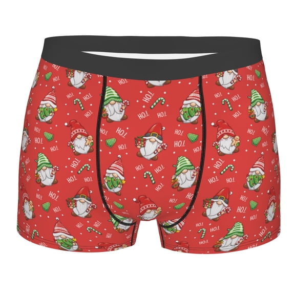 KLL merry Christmas gnome Men's Cotton Boxer Briefs Underwear-Large