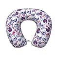 thumbnail image 1 of KLL music Skull record mike Pattern Memory Foam Cervical Neck Pillow Versatile U-Shaped Pillows for Home/Office/Camping/Travelling/Soft Washable Cover, 1 of 8