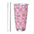 thumbnail image 1 of KLL pink Holiday Joy Print 40oz Stainless Steel Insulated Car Cup with Spillproof Lid - Keep Your Drink Hot or Cold on the Go-Straw Two-piece Set, 1 of 8