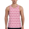 thumbnail image 1 of KLL pink argyle Print Men's Muscle Gym Workout Stringer Tank Tops Bodybuilding Fitness T-Shirts Tank Tops Men-X-Large, 1 of 7