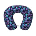 thumbnail image 1 of KLL purple flower blue Skull Pattern Memory Foam Cervical Neck Pillow Versatile U-Shaped Pillows for Home/Office/Camping/Travelling/Soft Washable Cover, 1 of 8