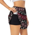 thumbnail image 1 of KLL red Minimalist Snowflake Pattern Shorts Women,Athletic Shorts High Waisted Running Shorts Pocket Sporty Short Gym Elastic Workout Shorts-XX-Large, 1 of 7
