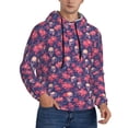 thumbnail image 1 of KLL red Skull flower Print Mens Hoodie Long Sleeve Casual Pullover Hooded Sweatshirt Fashion Drawstring Hoodies with Pocket-Small, 1 of 6