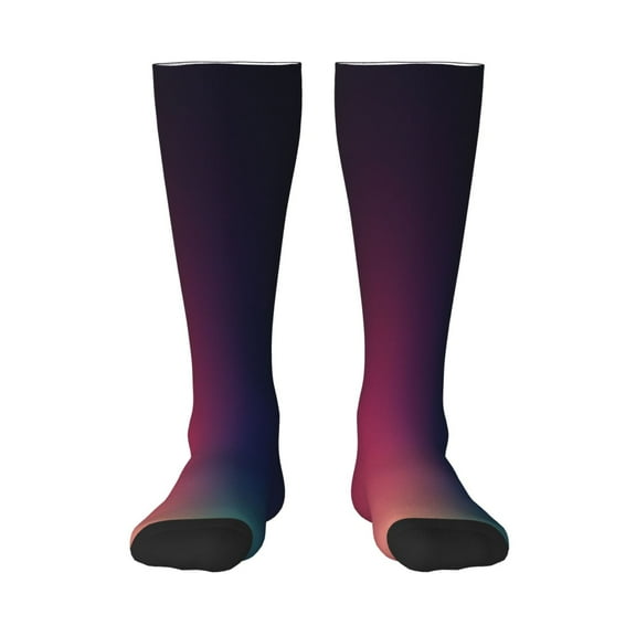 KLL retro blue orange red teal dark Print Cool Socks Men's Women's Crew Socks Funny Crazy Novelty Stockings