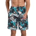 thumbnail image 1 of KLL snow board colorful Men's Casual Summer Beach Shorts Hawaiian Shorts with Pockets-3X-Large, 1 of 5