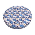 thumbnail image 1 of KLL white Skull blue daisy Round Bar Chair Cushion Cover 12 inch ,Bar Stool Protector with Elastic, Soft Washable, 1 of 6