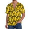 thumbnail image 1 of KLL yellow Corn Print Men's Shirt Short Sleeve Button Down Summer Cuba Beach Shirts- X-Large, 1 of 5