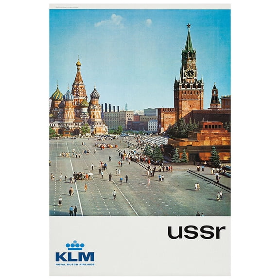 KLM - Russia - USSR - 1960s - Vintage Airline Travel Poster (8x12Inches-US/CANOnly)