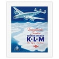 thumbnail image 1 of KLM Transatlantic Service - Holland America - KLM Royal Dutch Airlines - Vintage Airline Travel Poster by Paulus C. Erkelens c.1946 - Fine Art Rolled Canvas Print 16in x 20in, 1 of 4