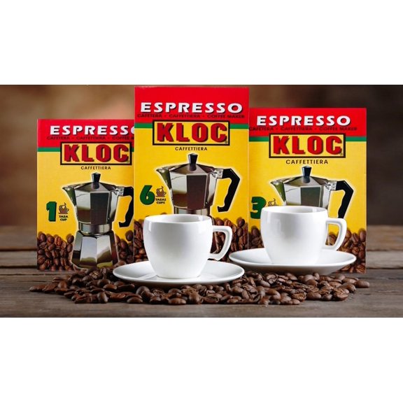 Kloc Aluminum Stovetop Espresso Maker - 1 Cup Capacity for Rich Coffee Flavor