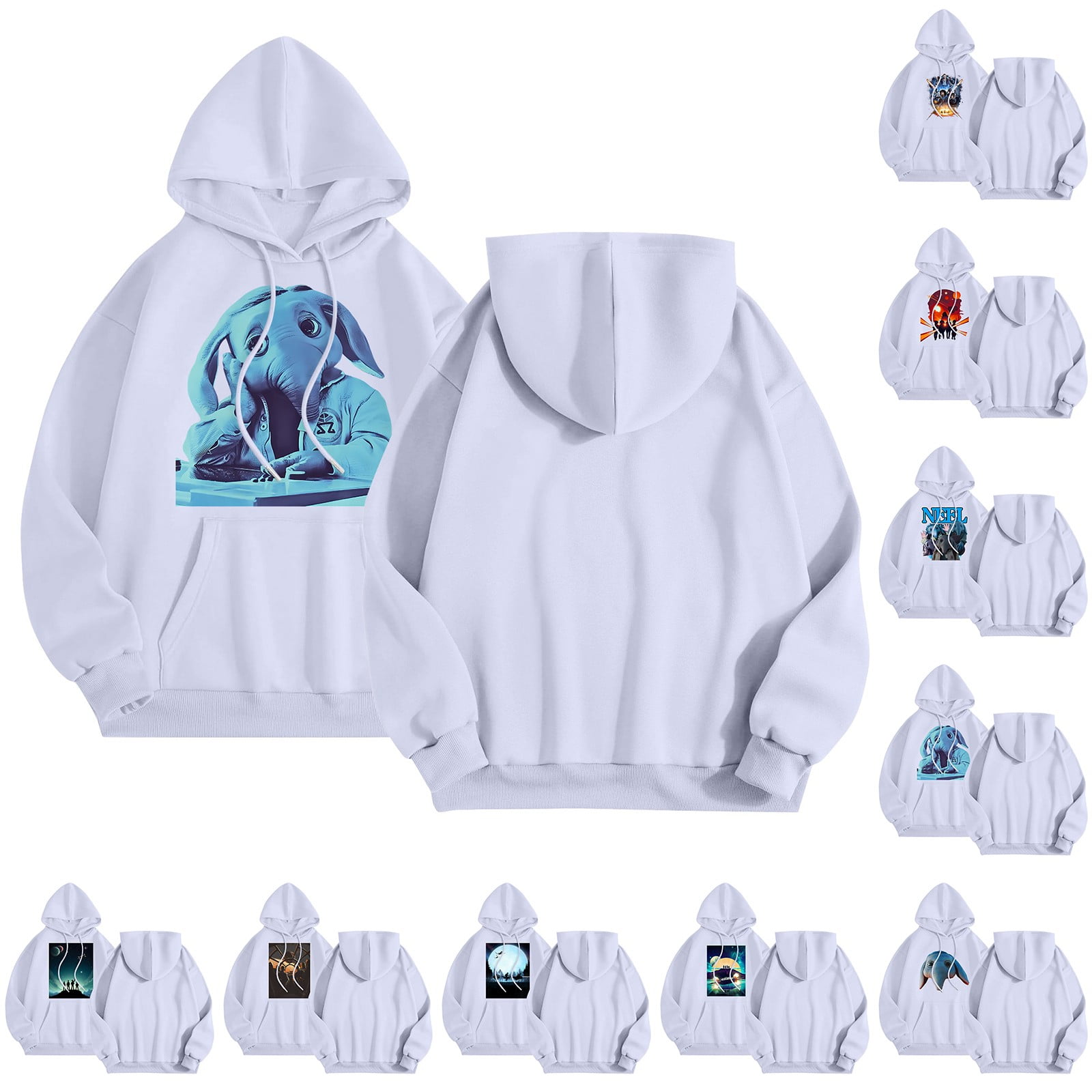 Sweat à Capuche Fille Imprimé Capybara - Manches Longues Avec Poche - Hiver Doux Et Chaud - Décontracté - 14