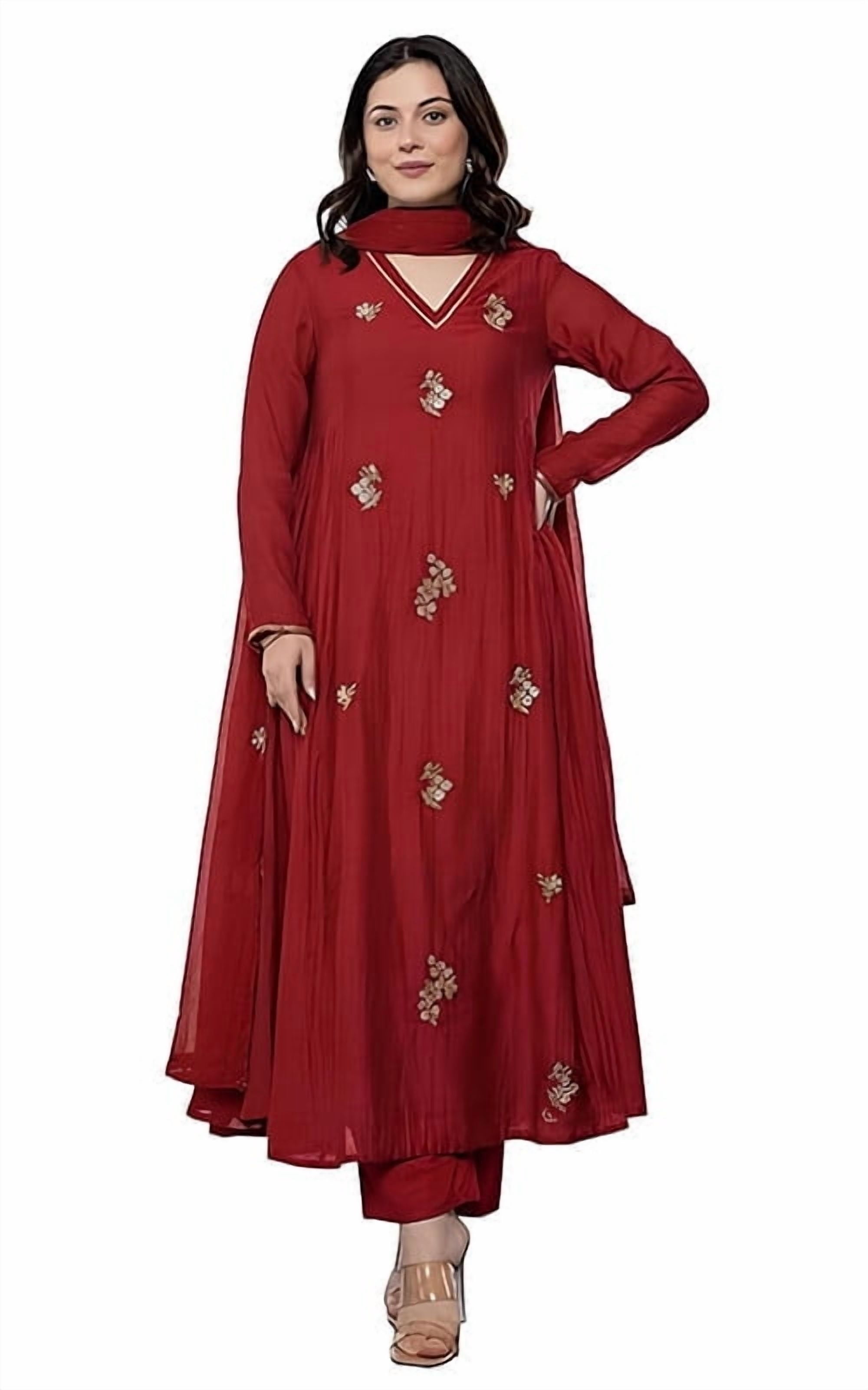 KLOSIA Damen bedrucktes Kurta-Set und Hose mit Dupatta