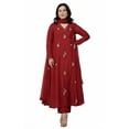 thumbnail image 1 of KLOSIA Women Embroidery Solid Anarkali Kurta and Pant Set with Dupatta - Indian Pakistani Ethnic Traditional Wear Anarkali Kurta Set, 1 of 5