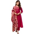 thumbnail image 1 of KLOSIA Women Embroidery Straight Kurta and Pant Set with Dupataa - Indian Ethnic Traditional Wear Kurta Set, 1 of 6