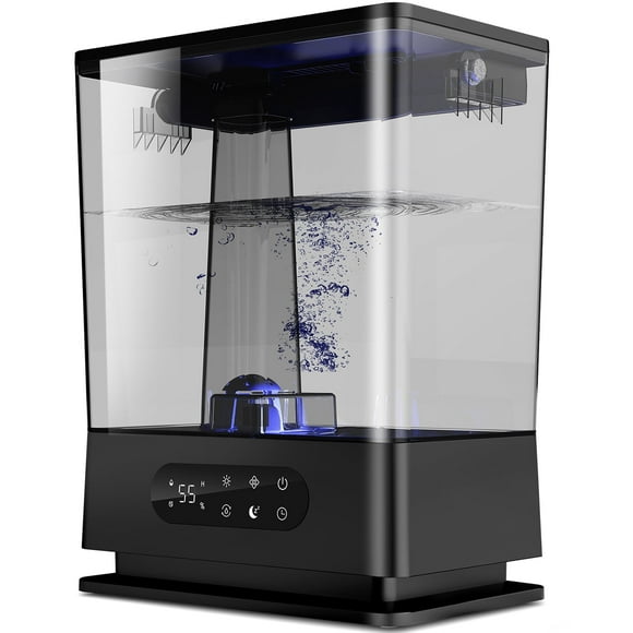 KLOUDIC 6.5L Large Top-fill Humidifier Cool Mist Humidifiers for Home, Bedroom with Customized Humidity for Sleep and Plants, Black