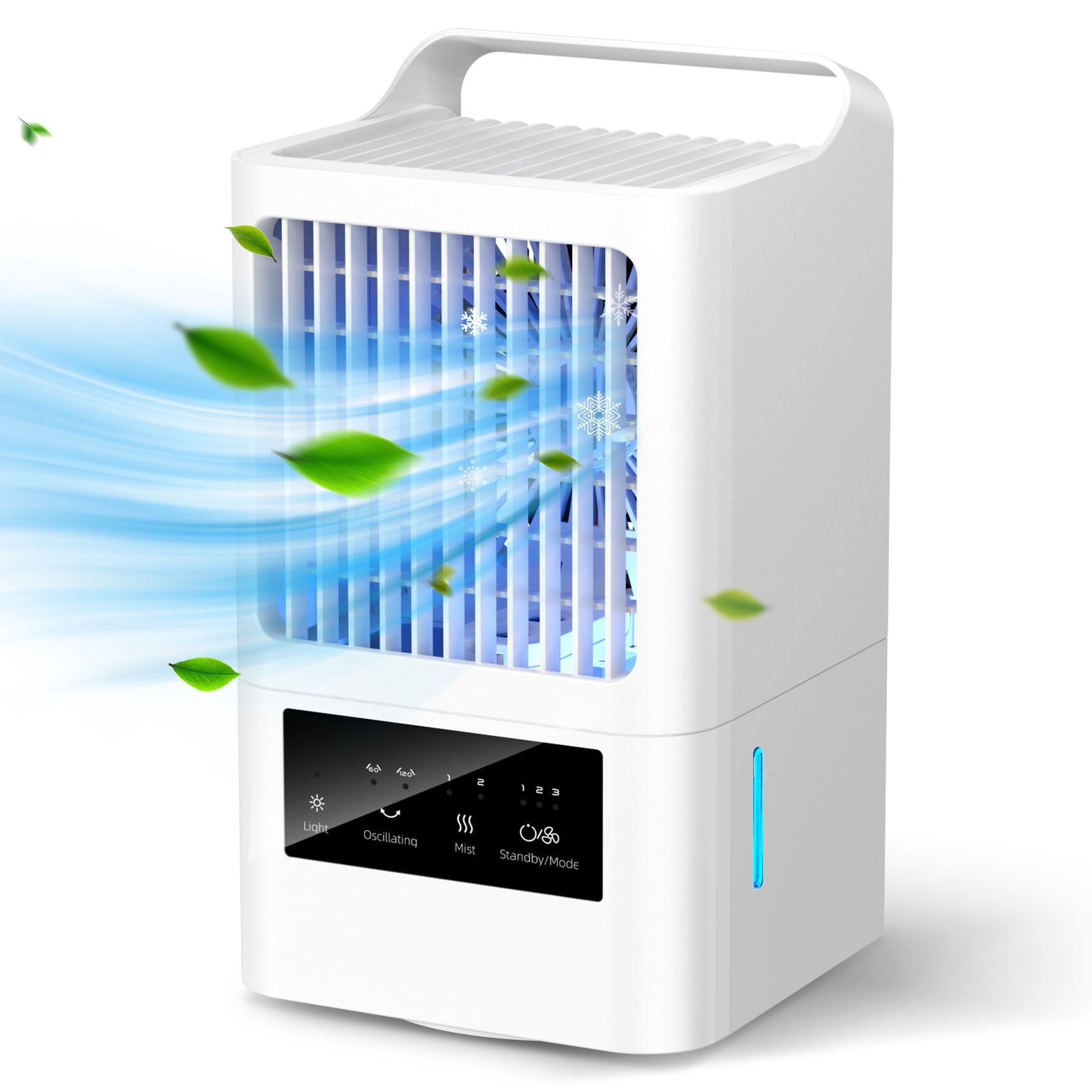 KLOUDIC Portable Air Conditioners, Personal Evaporative Air Cooler, Small Fan, 120Oscillating Mist Humidifier for Room, Office, Bedroom