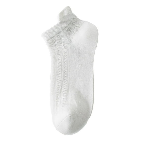 KLOY2K Ankle Socks for Women-2 Pairs Women's Athletic Socks - Moisture-Wicking Cotton Crew Socks with Arch Support,White,M