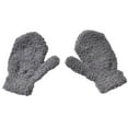 thumbnail image 1 of KLOY2K Autumn Winter Warm Mittens - 1 Pair Solid Color Soft Full Finger Outdoor Plush Gloves (6 Colors)-Winter Gloves,Dark Gray,One Size, 1 of 4