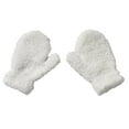 thumbnail image 1 of KLOY2K Autumn Winter Warm Mittens - 1 Pair Solid Color Soft Full Finger Outdoor Plush Gloves (6 Colors)-Winter Gloves,White,One Size, 1 of 4