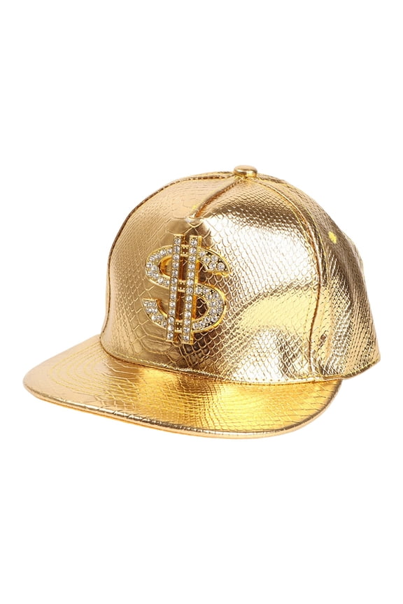 Baseball&nbsp;Hats for Women Unisex Metallic Finish Baseball Caps with Intricate Embroidered Detailing and High-Gloss Surface for a Stylish Urban Look,Gold,One Size