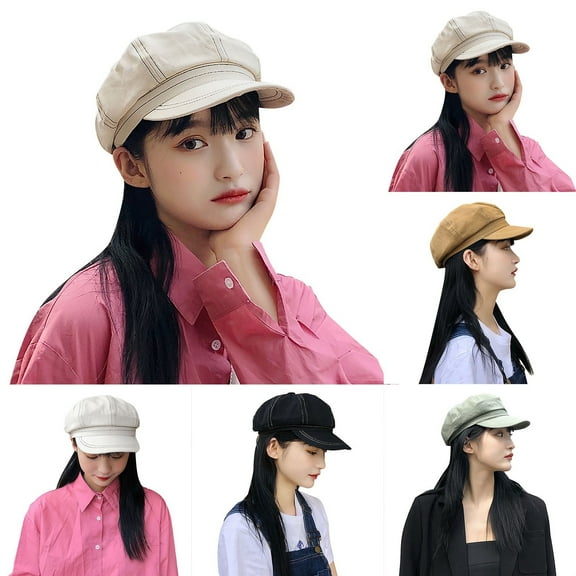 KLOY2K Beret Hats for Women Women's Octagonal Hat Beret Newsboy Hats and Caps Women Trendy Cute Dress Hats Fall Ladies Hat Fashion,White,One Size