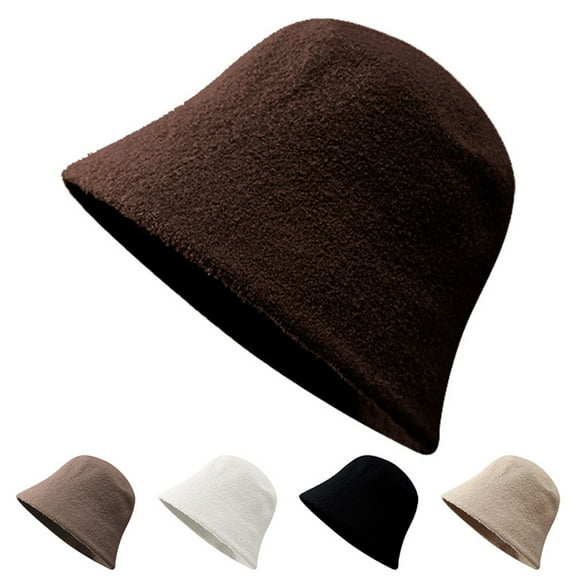 KLOY2K Bucket Hats for Woman Winter Bucket Hat for Women Men Fuzzy Warm Hat Women's Furry Fisherman Cap for Casual, Trips, Sports, Skiing,Khaki,One Size