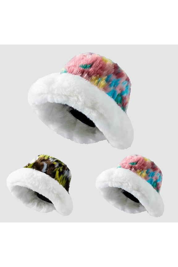 Bucket Hats for Woman Cozy Furry Winter Hat with Inner Fleece Lining, Perfect for Daily Commute, Hiking, and Ski Trips,Pink,One Size