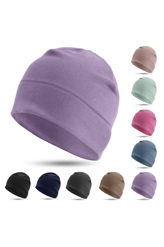 Fleece Lined Running Hat High-Performance Thermal Sports Hat with Fleece Lining and Breathable Panels - For Running, Cycling, Skiing, and Motorcycling,Black,One Size