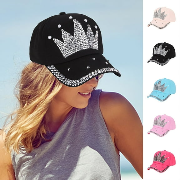 KLOY2K Floral Embroidered Denim Baseball Cap with Adjustable Snapback and Delicate Faux Pearl Accents for Spring Outdoor Activities,Black,One Size