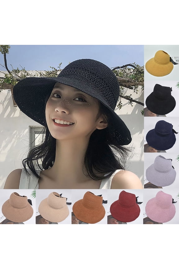 Ladies Floppy Beach Hat Summer, Ladies Floppy Beach Hat, Summer Sun Cap with Bow, Wide Brim Outdoor Sun Protection Sun Cap with Bow Wide Brim Beach, Summer Outdoor, Vacation, Travel, Sun