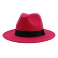 thumbnail image 1 of KLOY2K Men's Wool Fedora Hat, Classic British Style (S/M/L) for Autumn & Winter Formal Wear Panama Cap,Hot Pink One Size, 1 of 1