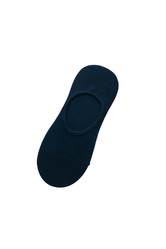 No-Show Cotton Liner Socks 6-Pack – Non-Slip Gel Tab Invisible Low-Cut,Navy,One Size