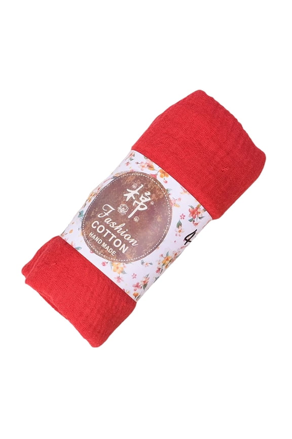 Plus Size Muslim Headscarf - Breathable Cotton Hijab Wrap for Women (Multi-Purpose Head & Neck Cover),Red,One Size