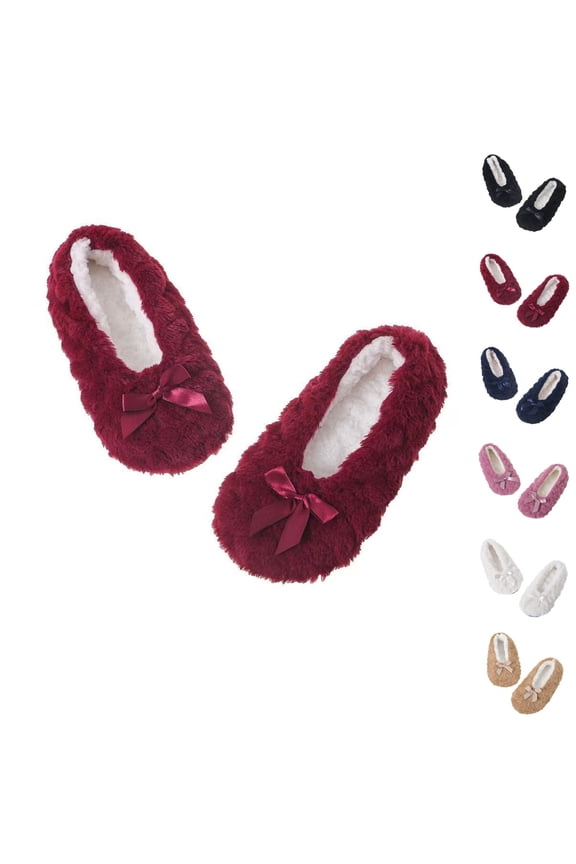 Socks for Women Non Slip Women Knitted Slipper Socks Cozy Sherpa Fuzzy Socks Non Slip Socks Winter Indoor Double Layer Bedroom Slipper Socks,White,B