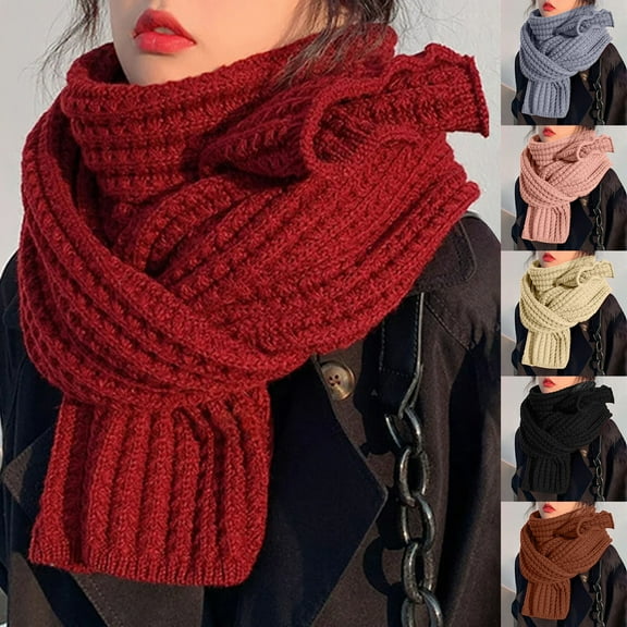 KLOY2K Solid Scarfs for Women Fashion Warm Neck Womens Winter Scarves Silk Scarf for Ladies Winter Warm Lightweight,Black,One Size