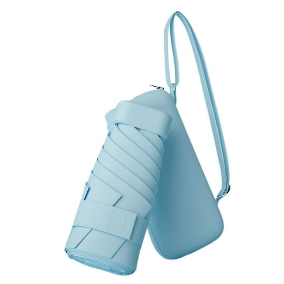 KLOY2K Tiny Pocket Umbrella - Mini Travel Size with Case, Compact Lightweight for Purse, Sun Parasol Ideal for Women & Girls,Sky Blue,One Size