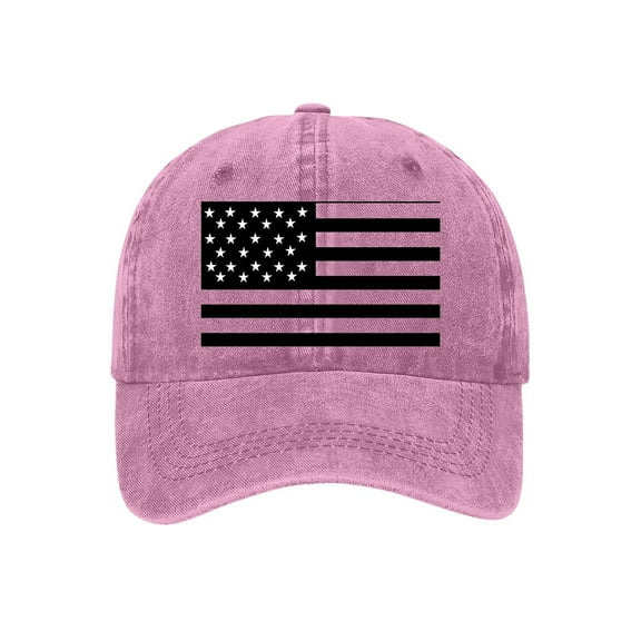 KLOY2K Unisex Vintage Baseball Cap - Striped USA Flag Design, Bhutanese Style-Baseball Caps for Women,Pink,One Size